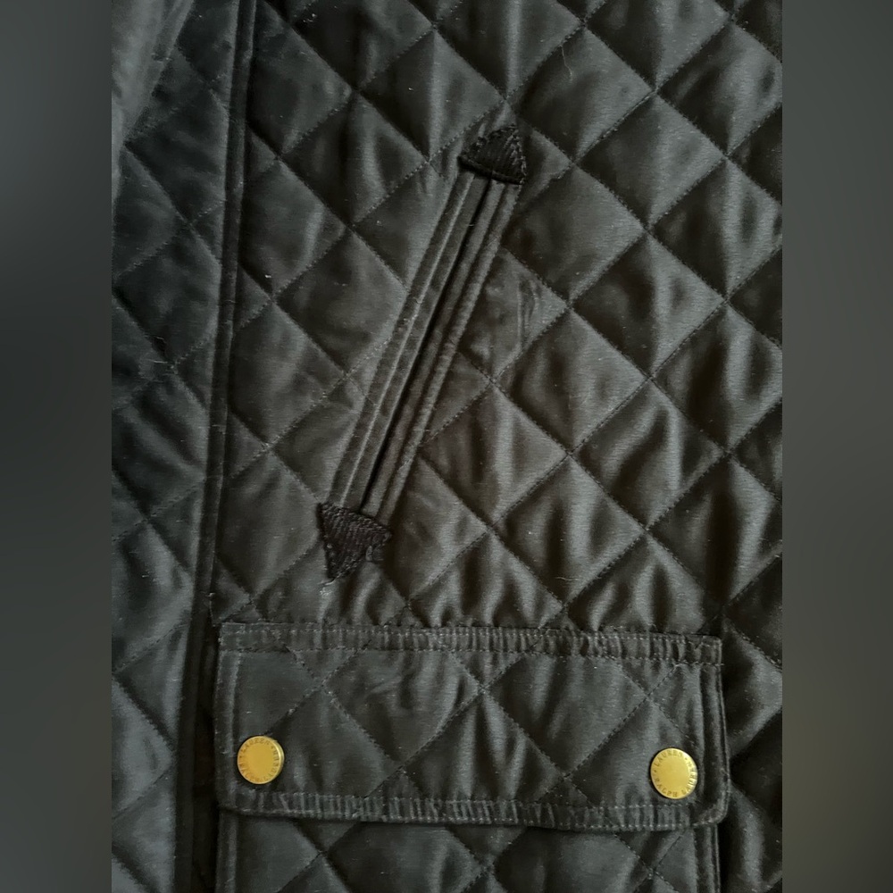 Lauren, Ralph Lauren quilted barn jacket with corduroy collar Large Like New - Picture 3 of 7